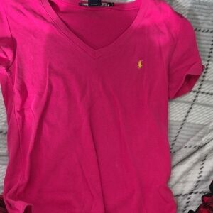 Ralph Lauren Fuchsia V-Neck Tee